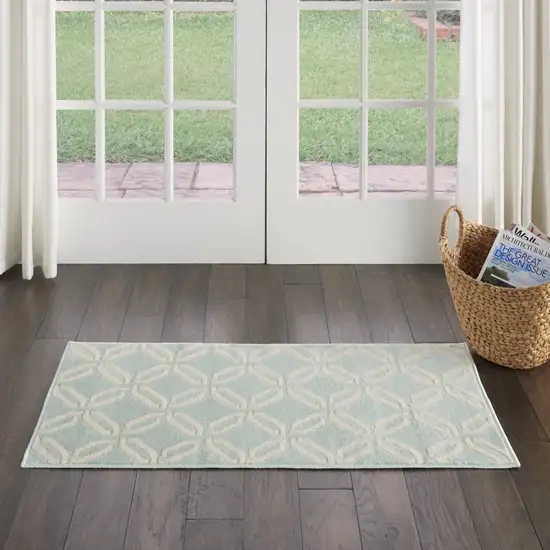 Beige and Green Trellis Area Rug Photo 8