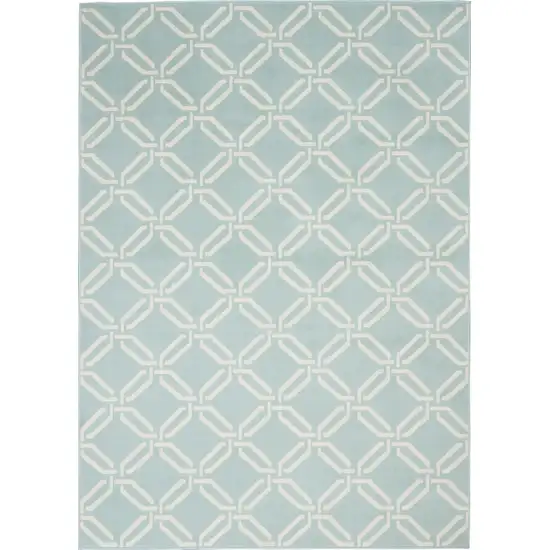 Beige and Green Trellis Non Skid Area Rug Photo 2