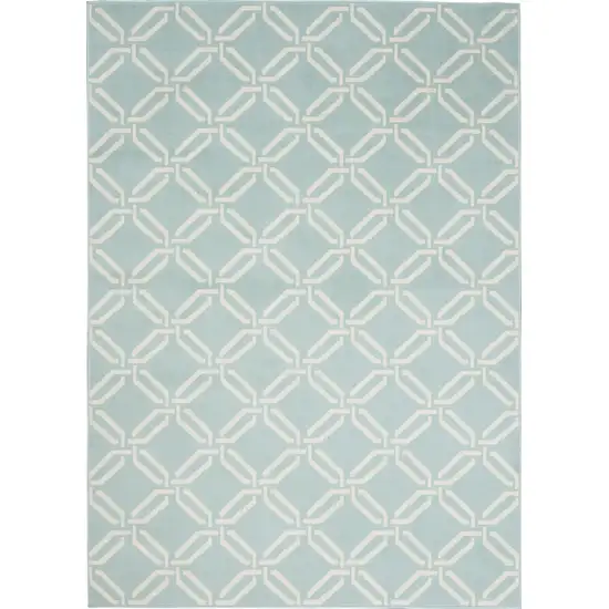 Beige and Green Trellis Non Skid Area Rug Photo 5