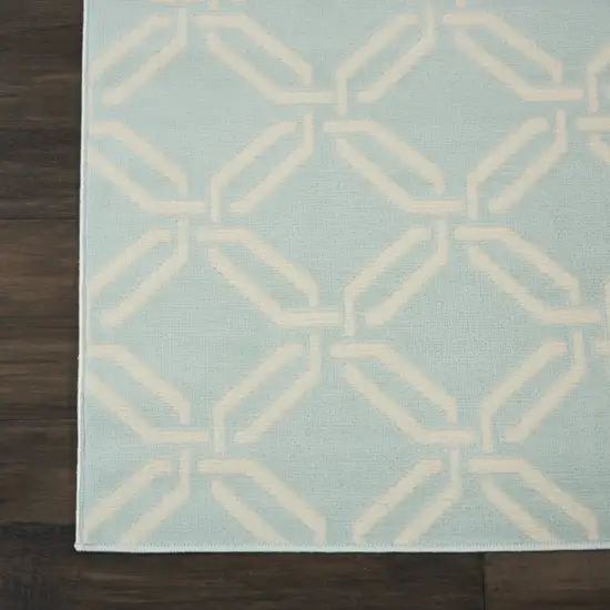 Beige and Green Trellis Non Skid Area Rug Photo 6