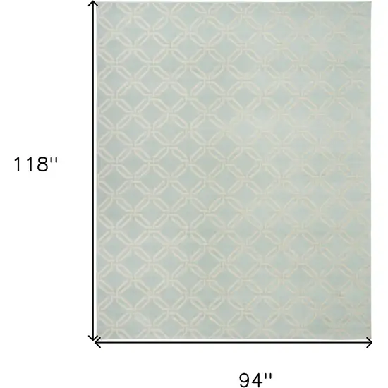 Beige and Green Trellis Non Skid Area Rug Photo 3