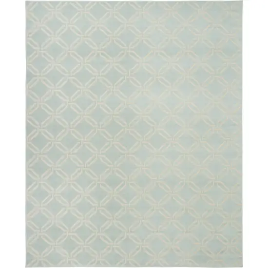 Beige and Green Trellis Non Skid Area Rug Photo 2