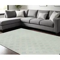 Photo of Beige and Green Trellis Non Skid Area Rug