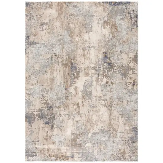 Beige and Ivory Abstract Area Rug Photo 3