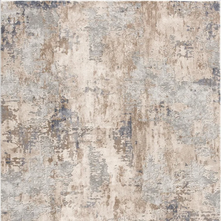 Beige and Ivory Abstract Area Rug Photo 1