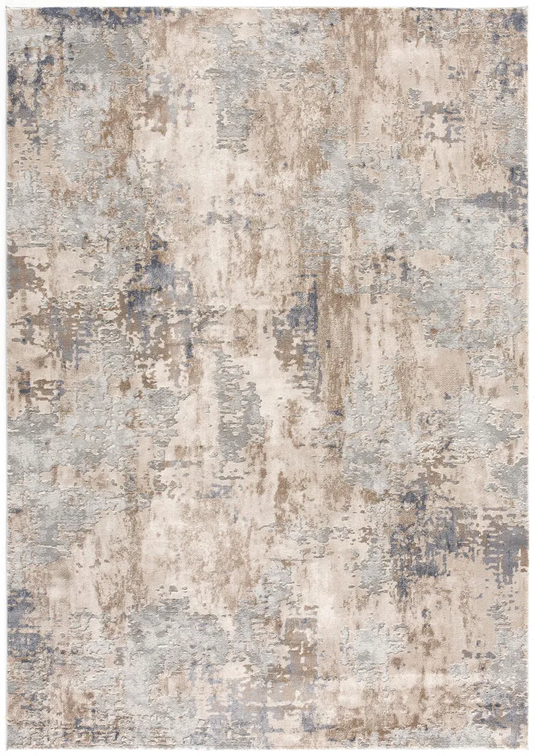 Beige and Ivory Abstract Area Rug Photo 5