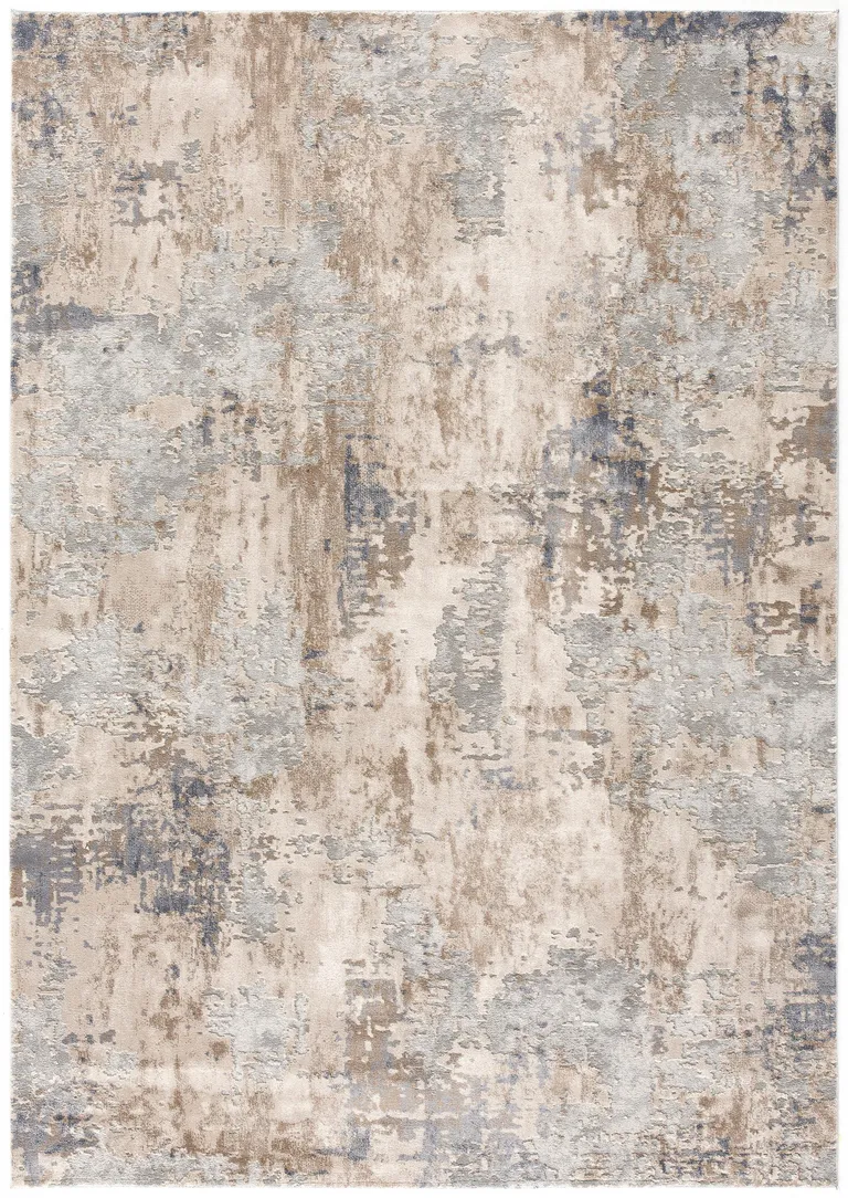 Beige and Ivory Abstract Area Rug Photo 3