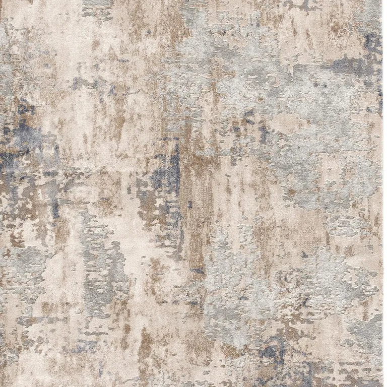 Beige and Ivory Abstract Area Rug Photo 1