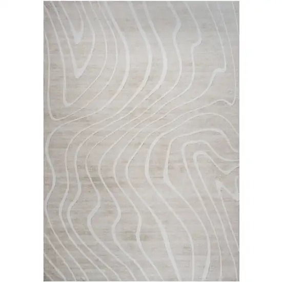 Beige and Ivory Abstract Distressed Area Rug Photo 1