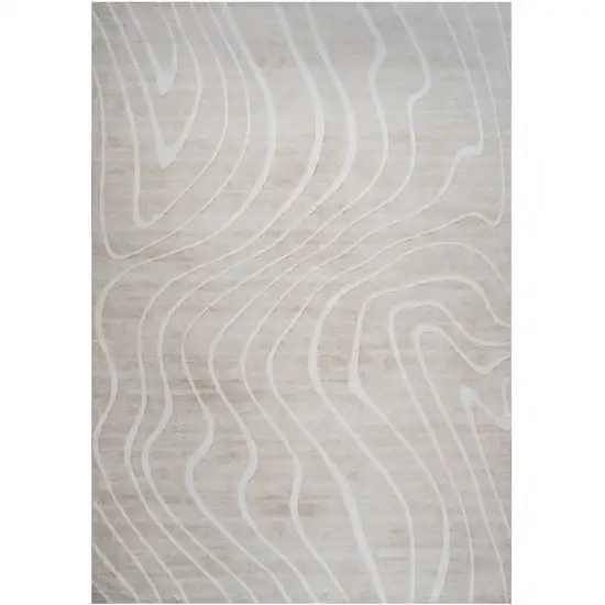 Beige and Ivory Abstract Distressed Area Rug Photo 1