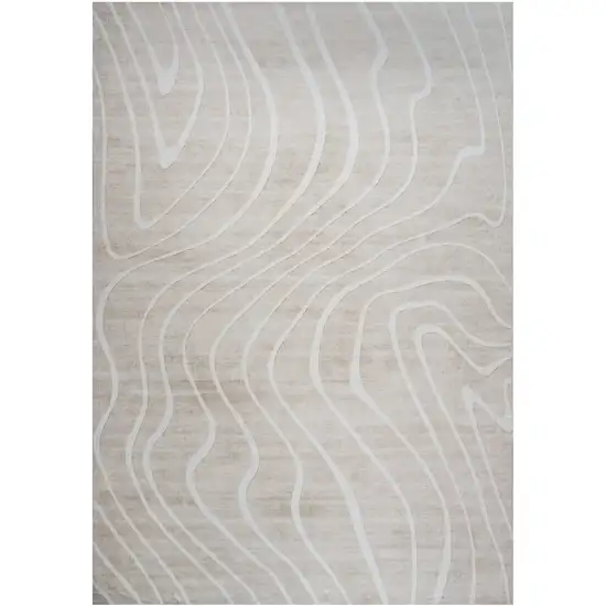 Beige and Ivory Abstract Distressed Area Rug Photo 1