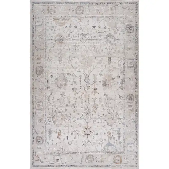 Beige and Ivory Abstract Distressed Area Rug Photo 5