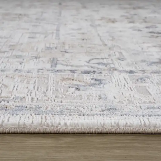 Beige and Ivory Abstract Distressed Area Rug Photo 8