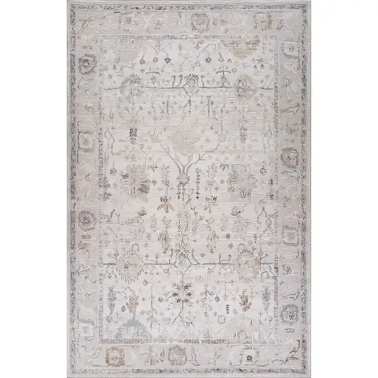 Beige and Ivory Abstract Distressed Area Rug Photo 4