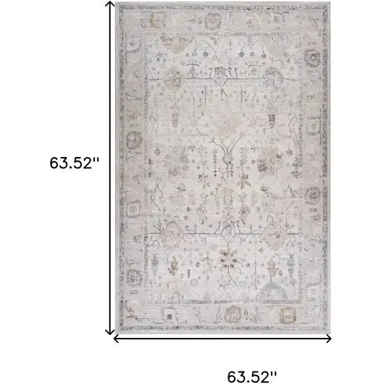 Beige and Ivory Abstract Distressed Area Rug Photo 9