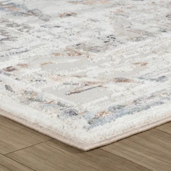 Beige and Ivory Abstract Distressed Area Rug Photo 7