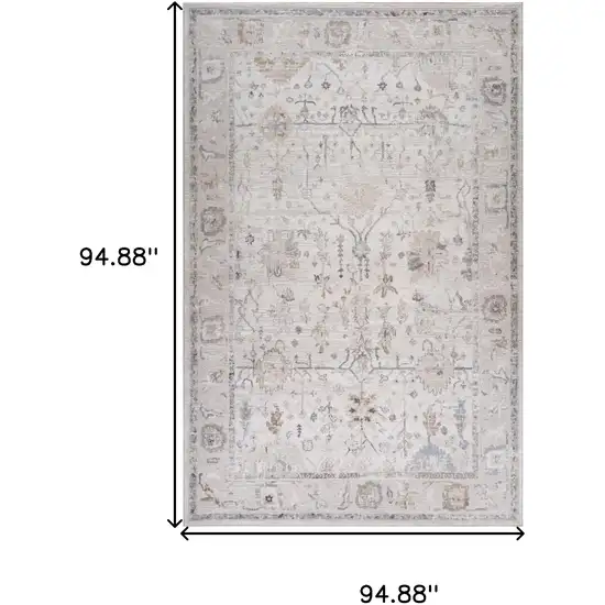 Beige and Ivory Abstract Distressed Area Rug Photo 9