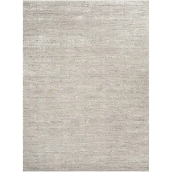 Beige and Ivory Abstract Power Loom Area Rug Photo 1