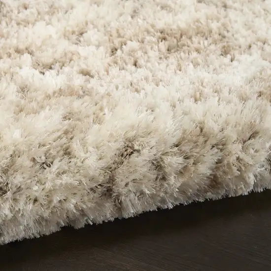 Beige and Ivory Abstract Shag Area Rug Photo 8