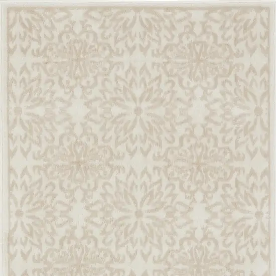 Beige and Ivory Floral Area Rug Photo 4