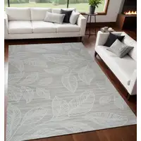 Photo of Beige and Ivory Floral Distressed Area Rug