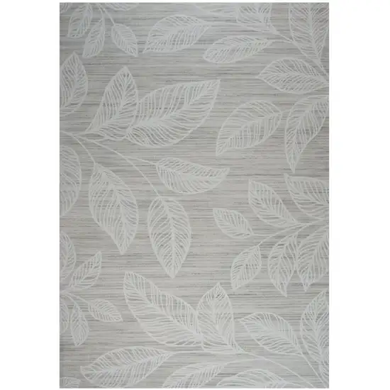 Beige and Ivory Floral Distressed Area Rug Photo 5