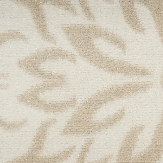 Beige and Ivory Floral Non Skid Area Rug Photo 7