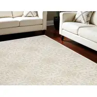 Photo of Beige and Ivory Floral Non Skid Area Rug