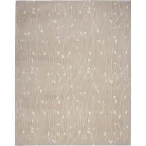 Photo of Beige and Ivory Floral Power Loom Area Rug