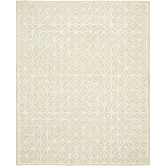 Beige and Ivory Geometric Hand Tufted Area Rug Photo 1