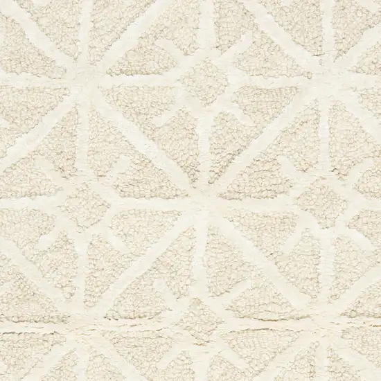 Beige and Ivory Geometric Hand Tufted Area Rug Photo 8