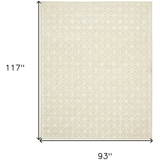 Beige and Ivory Geometric Hand Tufted Area Rug Photo 10