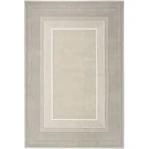 Photo of Beige and Ivory Geometric Non Skid Area Rug