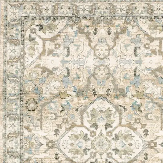 Beige and Ivory Power Loom Area Rug Photo 5