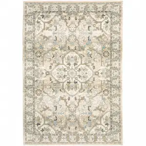 Photo of Beige and Ivory Medallion Area Rug