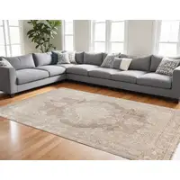 Photo of Beige and Ivory Medallion Area Rug