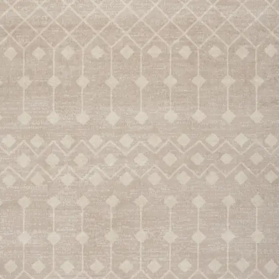 Beige and Ivory Moroccan Power Loom Area Rug Photo 5