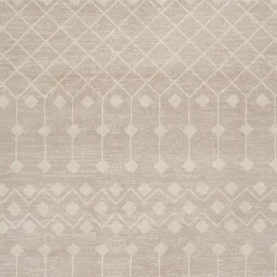 Beige and Ivory Moroccan Power Loom Area Rug Photo 5