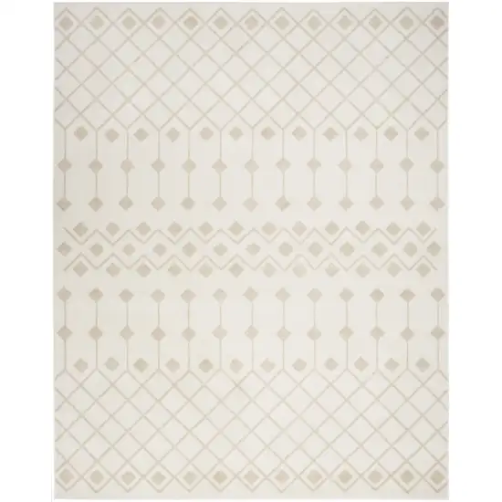 Beige and Ivory Moroccan Power Loom Area Rug Photo 2