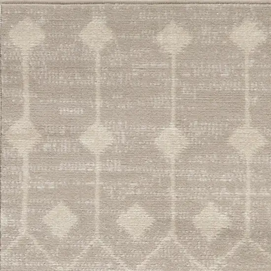 Beige and Ivory Moroccan Power Loom Area Rug Photo 4