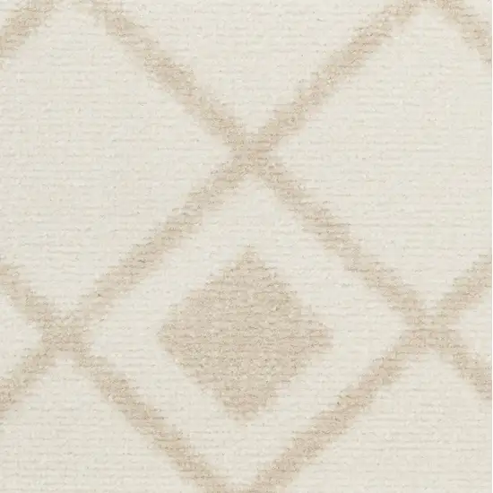 Beige and Ivory Moroccan Power Loom Area Rug Photo 9