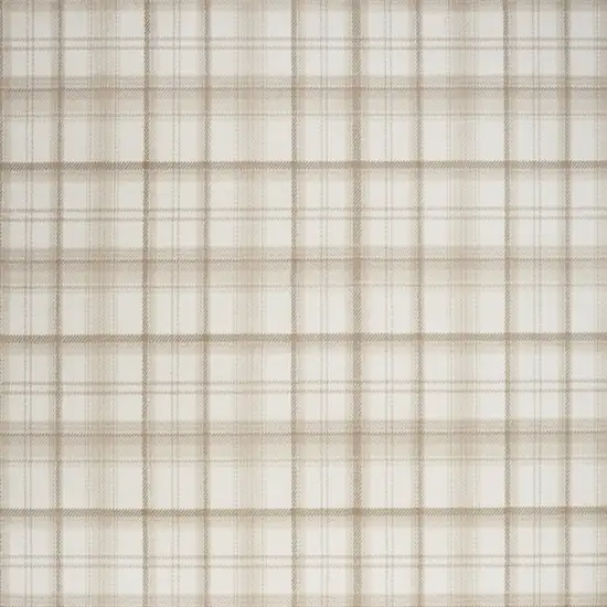 Beige and Ivory Plaid Power Loom Area Rug Photo 5