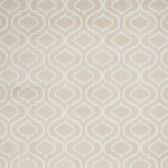 Beige and Ivory Trellis Non Skid Area Rug Photo 5