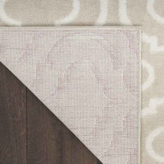 Beige and Ivory Trellis Non Skid Area Rug Photo 7