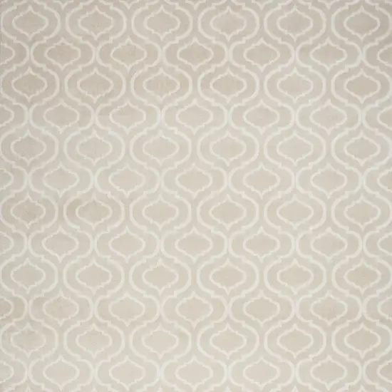 Beige and Ivory Trellis Non Skid Area Rug Photo 7