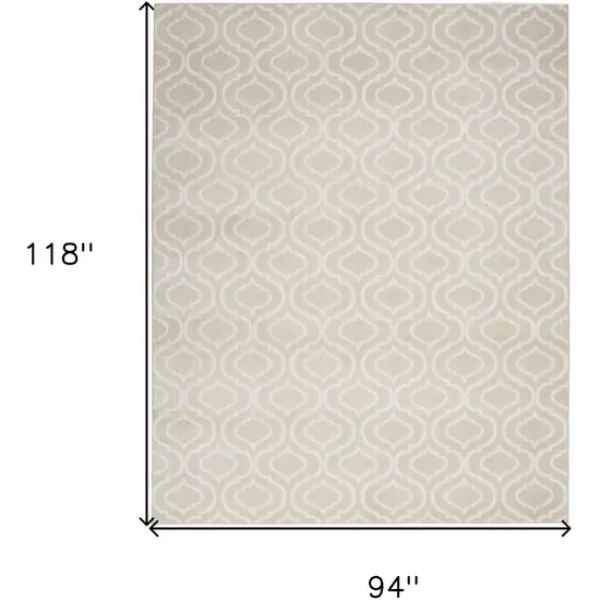 Beige and Ivory Trellis Non Skid Area Rug Photo 3