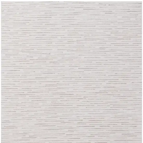 Beige and Ivory Wool Striped Hand Tufted Area Rug Photo 6