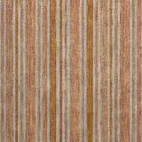 Photo of Beige and Orange Striped Washable Non Skid Indoor Outdoor Area Rug