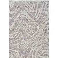 Photo of Beige and Purple Abstract Distressed Area Rug