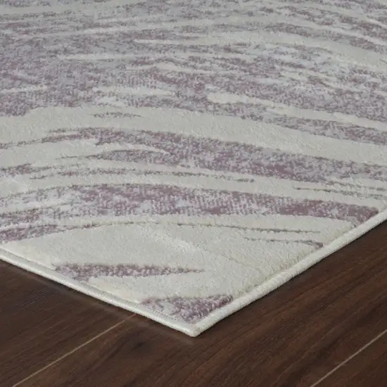 Beige and Purple Abstract Distressed Area Rug Photo 6